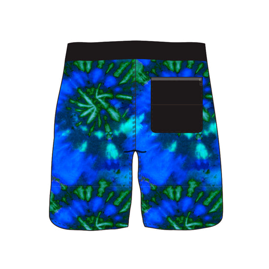 Scollap Hem Tie Dye Design Collection Swim Trunks