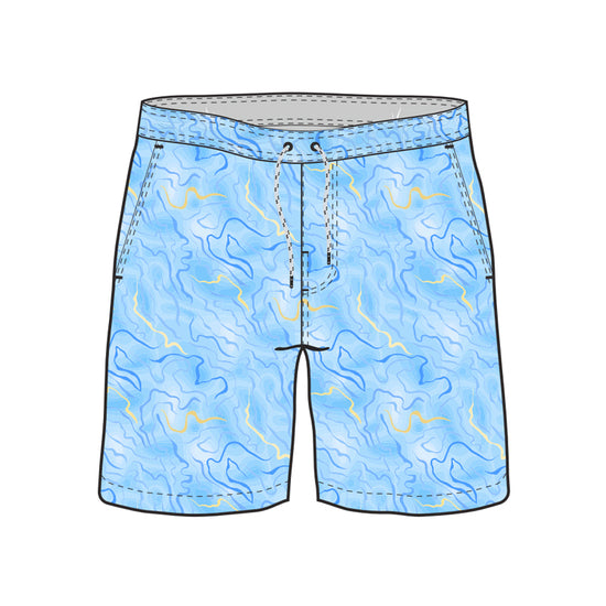 Straight Hem Color Gradient Collection Swim Trunks