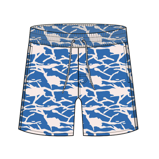 Straight Hem Geometric Texture Collection Swim Trunks