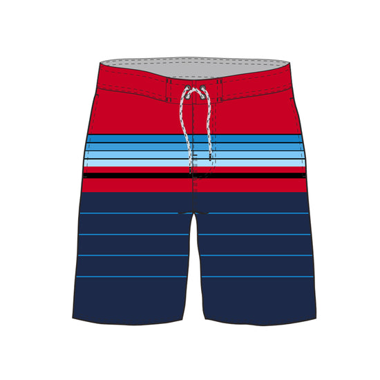 Straight Hem Striped Design Collection Boardshorts