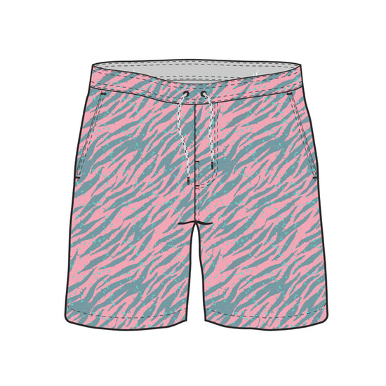 Straight Hem Texture Design Collection Swim Trunks