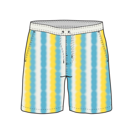 Straight Hem Striped Design Collection Swim Trunks
