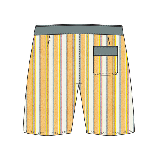 Straight Hem Striped Design Collection Boardshorts