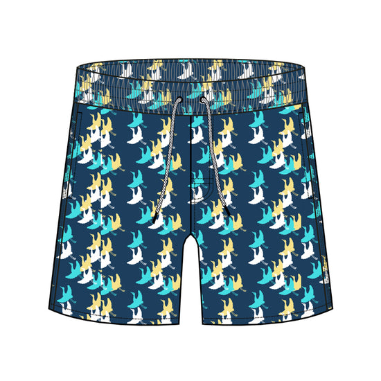 Straight Hem Small Element Design Collection Swim Trunks