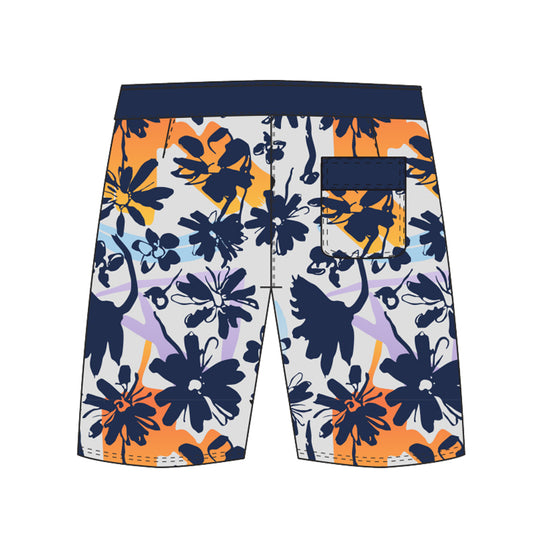 Straight Hem Botanical Floral Printed Collection Boardshorts