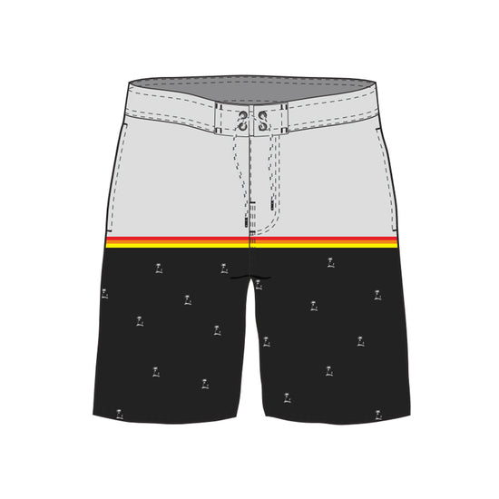 Straight Hem Striped & Small Elements Collection Boardshorts