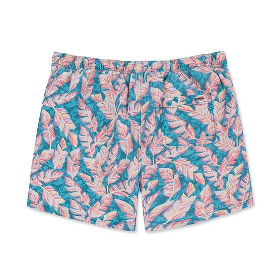 Leaf Printed Collection Washed Vintage Swim Shorts
