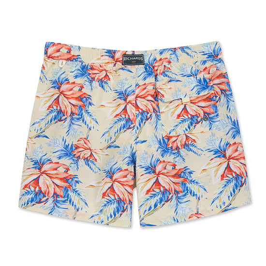 Flowers&Leaf Printed Collection Holiday Swim Shorts