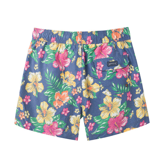 Flowers&Leaf Printed Collection Holiday Swim Shorts