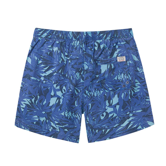 Leaf Printed Collection Washed Vintage Swim Shorts
