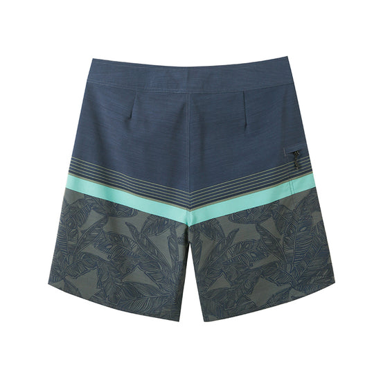 Leaf & Colorblock Design Collection Performance Board Shorts