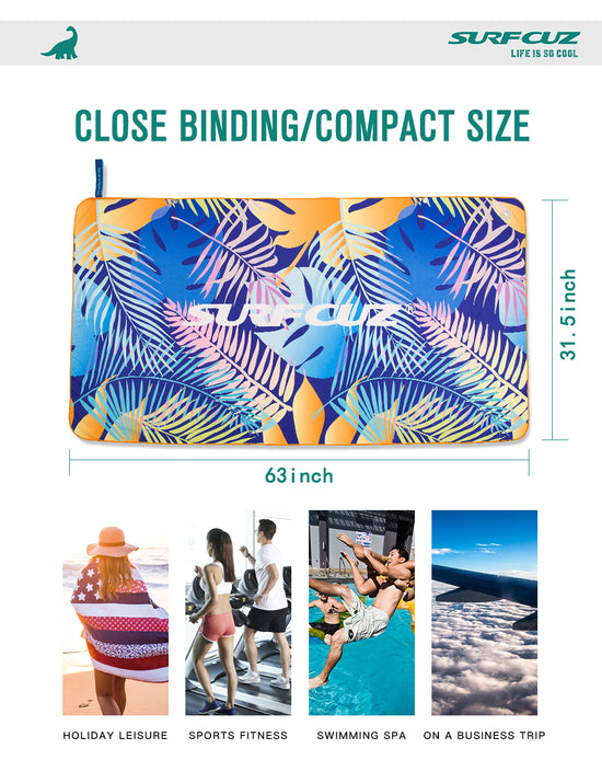 Tropical Print Sand Proof Microfiber Beach Towel