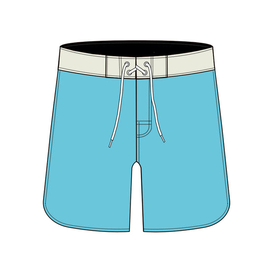 Scollap Hem Solid Color Collection Boardshorts