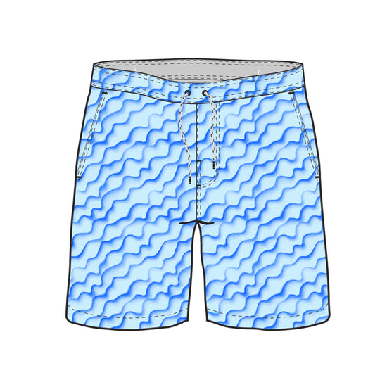 Straight Hem Texture Design Collection Swim Trunks