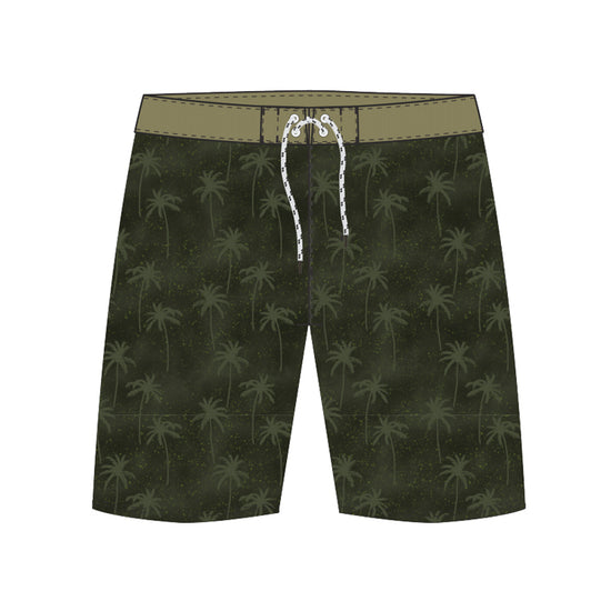Straight Hem Coconut Tree Printed Collection Boardshorts