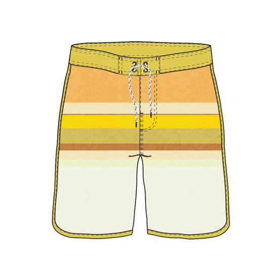 Scollap Hem Striped Design Collection Boardshorts