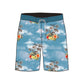 Straight Hem Coconut Tree Printed Collection Boardshorts