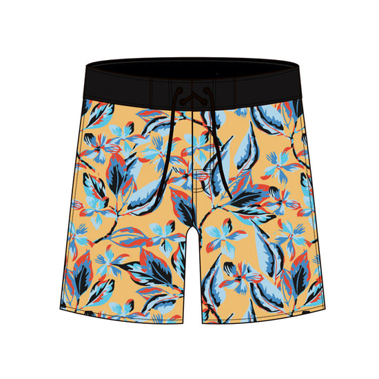 Straight Hem Botanical Floral Printed Collection Boardshorts