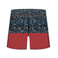 Straight Hem Flower Stitching Collection Swim Trunks