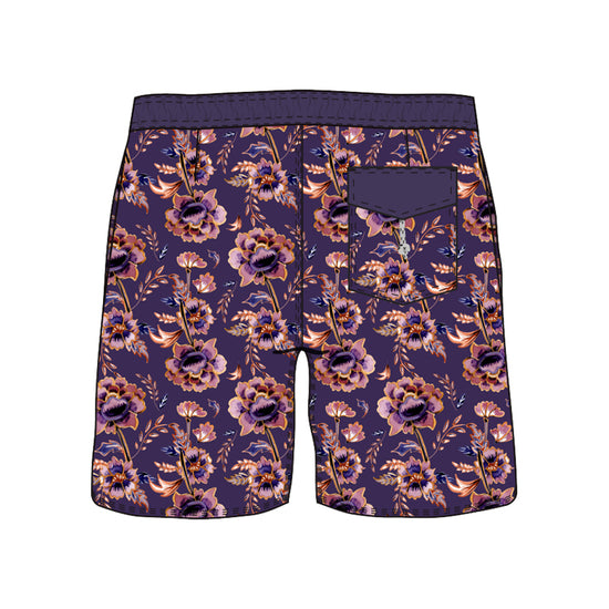 Split Foot Botanical Floral Printed Collection Swim Trunks