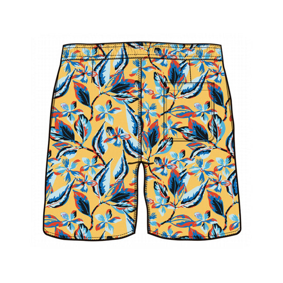 Straight Hem Floral Print Collection Swim Trunks