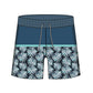 Straight Hem Flower Stitching Collection Swim Trunks
