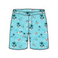 Straight Hem Coconut Tree Print Collection Swim Trunks