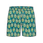 Straight Hem Pineapple Print Collection Swim Trunks