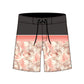 Straight Hem Striped & Floral Printed Collection Boardshorts