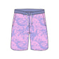 Scollap Hem Tie Dye Design Collection Swim Trunks