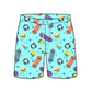 Straight Hem Mini Print Collection Swim Trunks