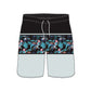 Scollap Hem Flower Stitching Collection Swim Trunks