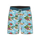 Straight Hem Coconut Tree Printed Collection Boardshorts