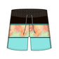 Straight Hem Flower Stitching Collection Swim Trunks