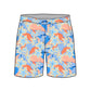 Straight Hem Botanical Floral Printed Collection Swim Trunks