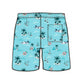 Straight Hem Coconut Tree Print Collection Swim Trunks