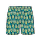 Straight Hem Pineapple Print Collection Swim Trunks