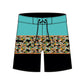 Straight Hem Striped & Floral Printed Collection Boardshorts