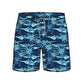 Straight Hem Coconut Tree Print Collection Swim Trunks