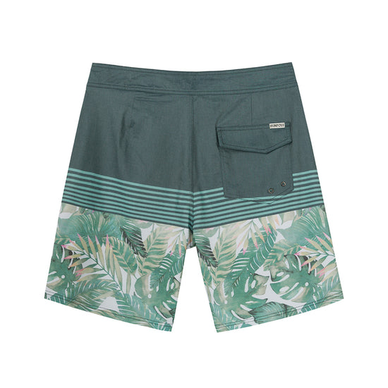 Leaf & Colorblock Design Collection Performance Board Shorts