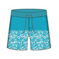 Straight Hem Flower Stitching Collection Swim Trunks