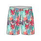 Straight Hem Botanical Floral Printed Collection Swim Trunks