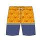 Straight Hem Striped & Floral Printed Collection Boardshorts
