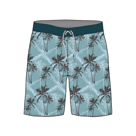 Straight Hem Botanical Floral Printed Collection Boardshorts