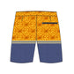 Straight Hem Striped & Floral Printed Collection Boardshorts