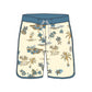 Scallop Hem Botanical Floral Printed Collection Boardshorts