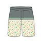 Scollap Hem Flower Stitching Collection Swim Trunks