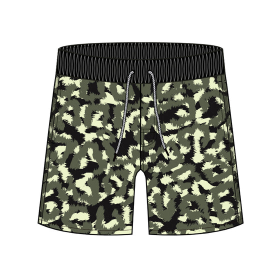 Straight Hem Camouflage Collection Swim Trunks