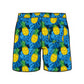 Straight Hem Pineapple Print Collection Swim Trunks