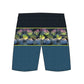 Straight Hem Striped & Floral Printed Collection Boardshorts